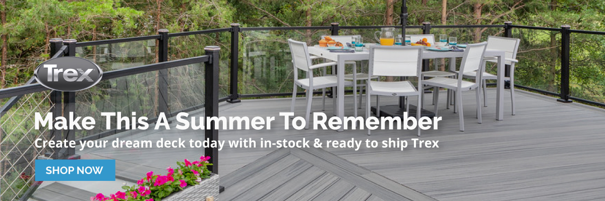 Trex decking and rail are in-stock and ready to ship from Direct!