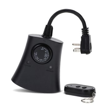 Outdoor Timer with Remote by Woods - 3 Outlets