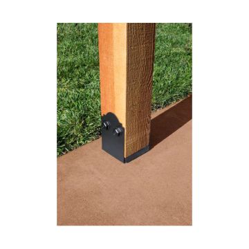 Outdoor Accents Mission Collection Adjustable Post Base by Simpson Strong-Tie - 6 in x 6 in - installed