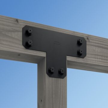 The Avant T Strap is a beam to post connector that delivers decorative style and lateral strength.