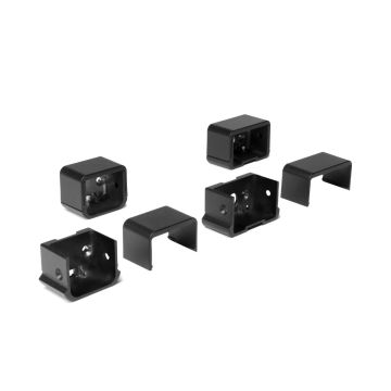 Contemporary Top and Bottom Rail Brackets by Deckorators - Textured Black - Level