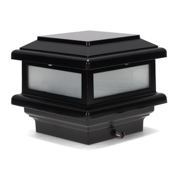 Triton LED Post Cap Light by Aurora Deck Lighting-3-5/8 in-Black