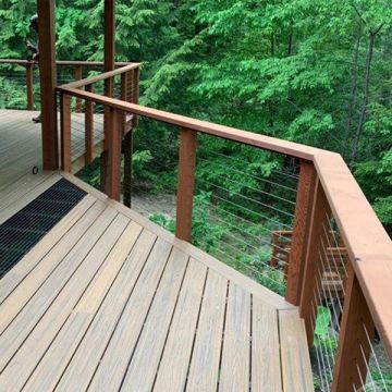 HandiSwage™ Cable Railing by Atlantis Rail Systems with Wood Railing