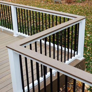 The best in looks and function: TimberTech Drink Rail creates a place to set your coffee as you take in a crisp fall day.