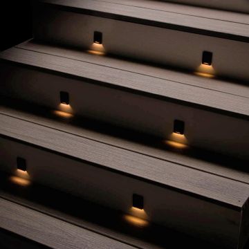 Recessed Low Voltage LED Stair Light with Rectangle Cover by Dekor
