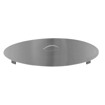 Stainless steel round burner lid to protect a fire table from the elements