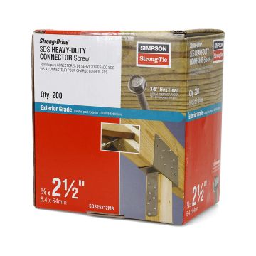 SDS Exterior Wood Screws by Simpson Strong-Tie - Double-Barrier Coating - 3-1/2 in - 125 pack - Packaging