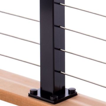 A Skyline Surface Mount Line Post, shown in black