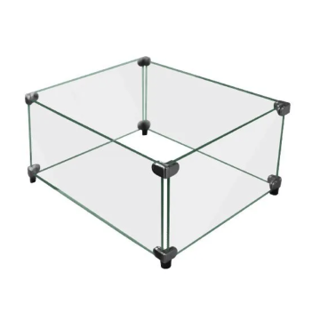 Protect your fire table's flame with a 7-1/2-inch high square tempered glass wind shield
