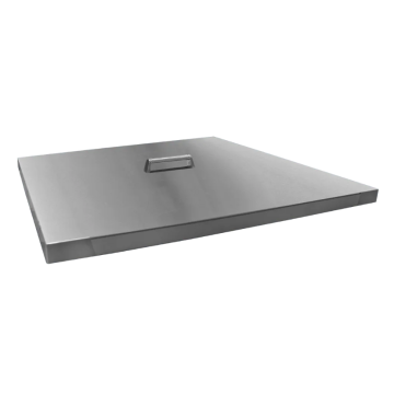 Stainless steel square burner lid to protect a fire table from the elements