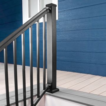 AFCO Pro Adjustable Stair Rails - Textured Black - Installed
