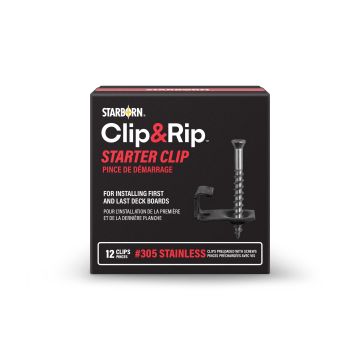 Clip&Rip Universal Starter Clips by Starborn make it faster and easier to fasten grooved deck boards