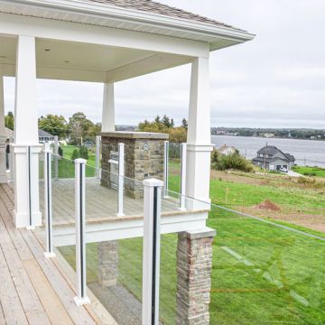 Glass Panels for Century Scenic Glass Railing - Installed in White Posts
