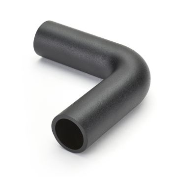 90 Degree Trex Handrail Elbow, shown in Charcoal Black finish