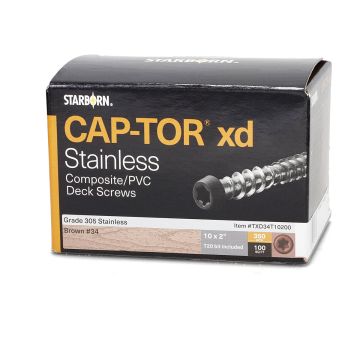 Cap-Tor XD 305 Stainless Steel Composite Deck Screws by Starborn