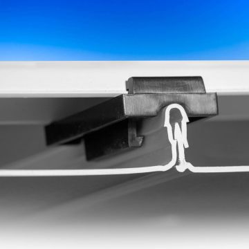 Glide Clip for UpSide Deck Ceiling - Installed - On Starter Strip with Channel - Details 