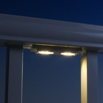 Low Voltage LED Under Rail Light by LMT Mercer - installed - warm white temperature