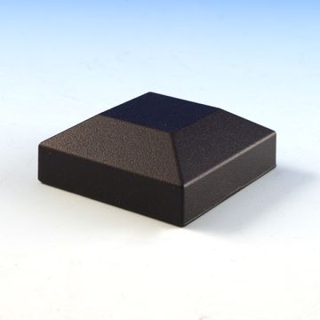 VertiCable Flat Top Post Cap by Westbury Aluminum Railing - Black Fine Texture - 2-1/16 inch