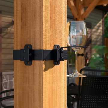Wine Glass Holder Hanger Accent by OZCO Ornamental Wood Ties - installed - Post Band sold separately 
