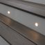 Create safe stairways with the soft warm light of Deckorators Flush Mount LED Riser Lights