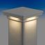 FortressAccents™ Flat Pyramid Post Cap Kit with Full Cap LED Light Module - Gloss White - Installed - 4-1/8 in - Light On