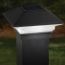 The Contemporary Solar Post Cap Installed and Illuminated on post