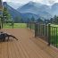 Deckorators Contemporary Railing installed on a deck with a scenic mountain view