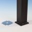 Vertical Cable Post by Key-Link - Close up of base and included leveling plate - Textured Black