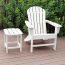 The NewTechWood Adirondack Chair in a bright Ivory color goes with nearly any outdoor decor