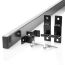The Wall Mounted Rail Kit by Hold It Mate includes the rail itself, mounting brackets, and installation hardware.