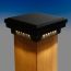 Premium Cast Flat Top LED Post Cap Light by Dekor - Antique Metal Black - Lit