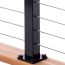 A Skyline Surface Mount Line Post, shown in black