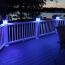 Set the mood of your next deck party with the color change features of UltraBrights Lights for Trex Transcend Post Sleeves.  The blue light function is shown here.