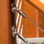 The RailEasy™ Swivel End-Flat by Atlantis Rail Systems allows cable railing to achieve angles up to 45 degrees.
