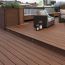 Stay a step ahead with <a href="/led-decklites-riser-light-by-timbertech.html">TimberTech Riser LED Lights</a> installed in your TimberTech Vintage Fascia Boards, shown in Mahogany.