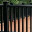 Trex Transcend Railing in sleek black adds a modern touch to your deck.
Railing with composite square balusters in black.