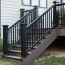 Get a sophisticated, modern look with black TimberTech Composite Railing and matching Post Skirts