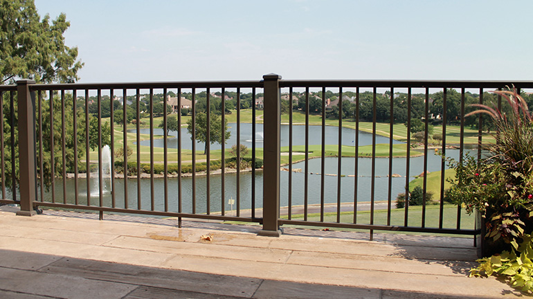 Traditional-looking AFCO Pro railing made of modern metal for low-maintenance