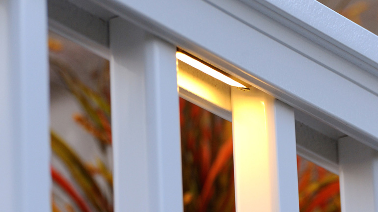 Illuminate your railing with under rail lighting.
