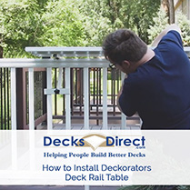 The Deckorators Deck Rail Table mounts directly to your deck railing and balusters for a solid, level table