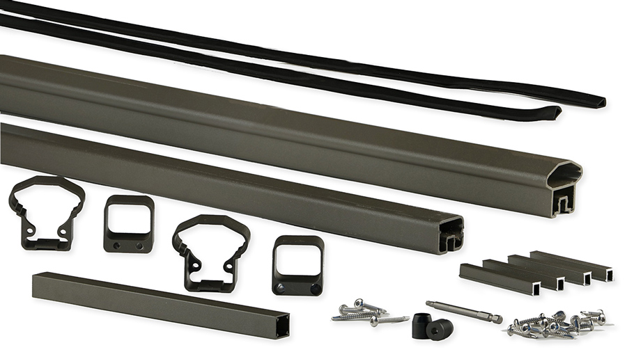 A bronze top rail for AFCO Glass Railing