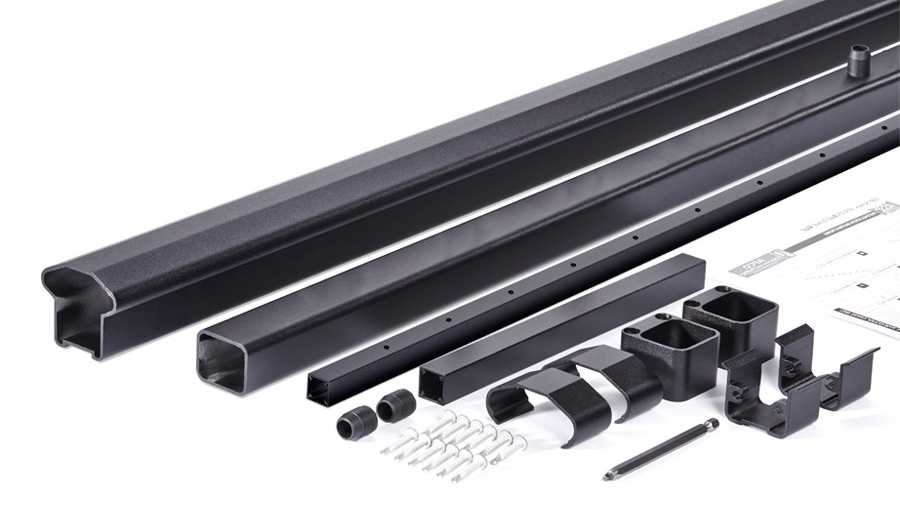 An AFCO Pro metal rail kit including everything you need between the posts on a metal deck railing