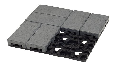 6 rectangular Aspire Pavers fit snugly into an installation grid
