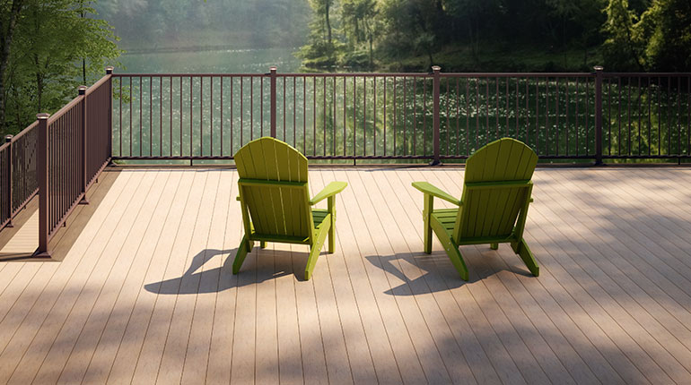A mineral-based composite deck is durable even when exposed to water regularly