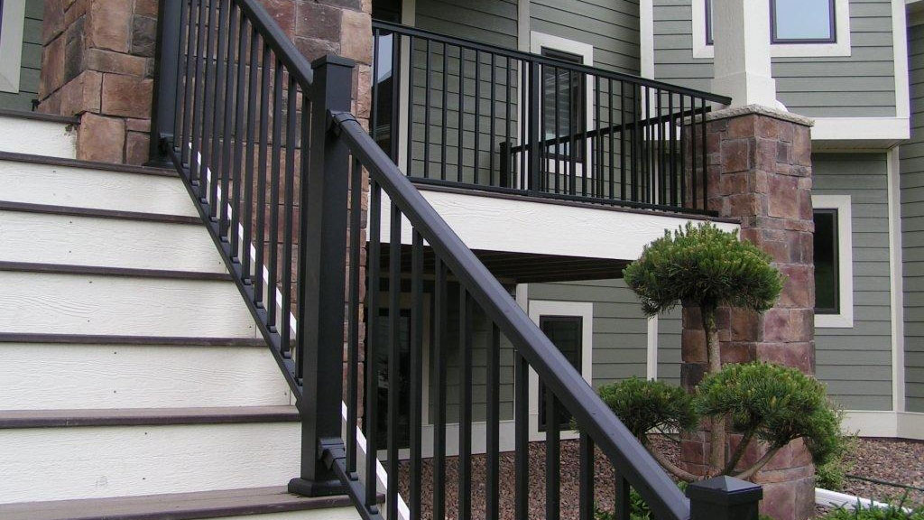 A metal railing system by AFCO designed for stair sections