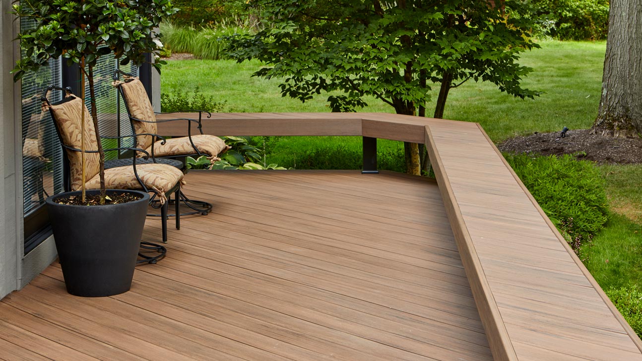 A deck board bench creates more usable deck space