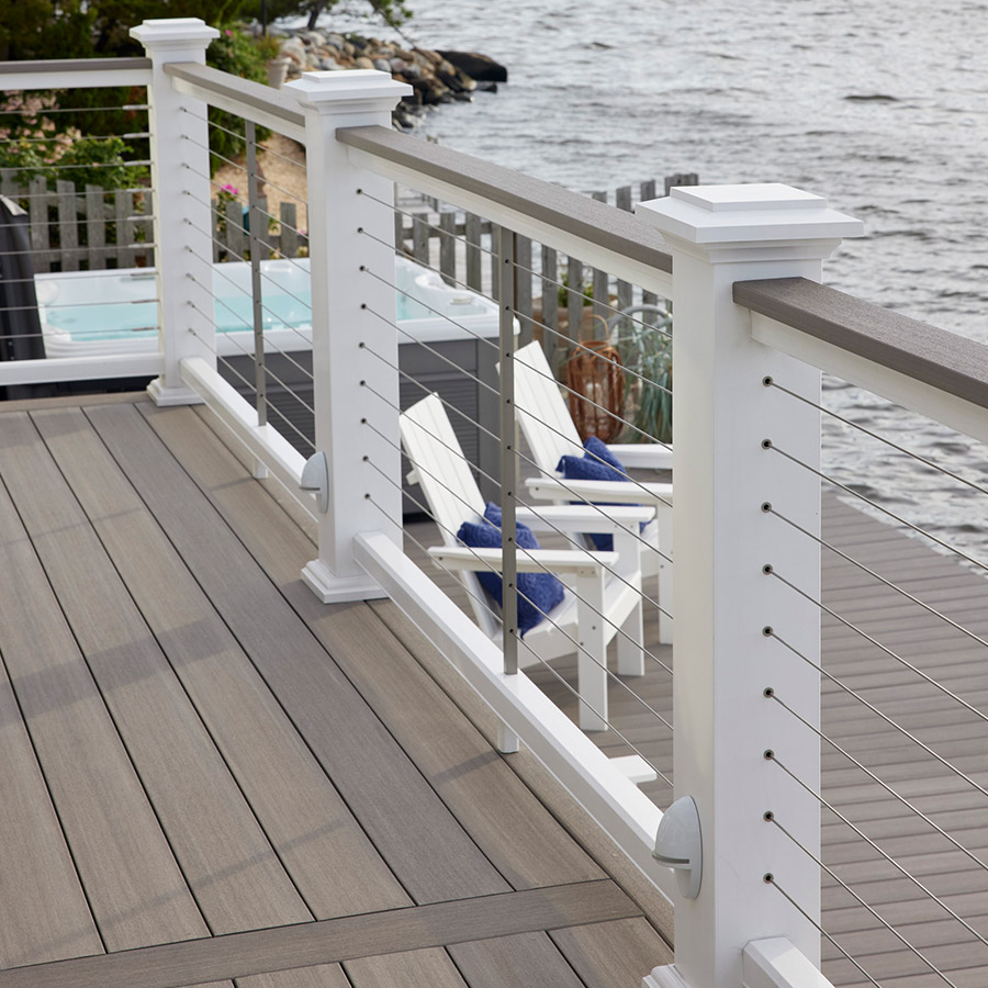 Cable deck railing, perfect for seaside decks or coastal decor themes