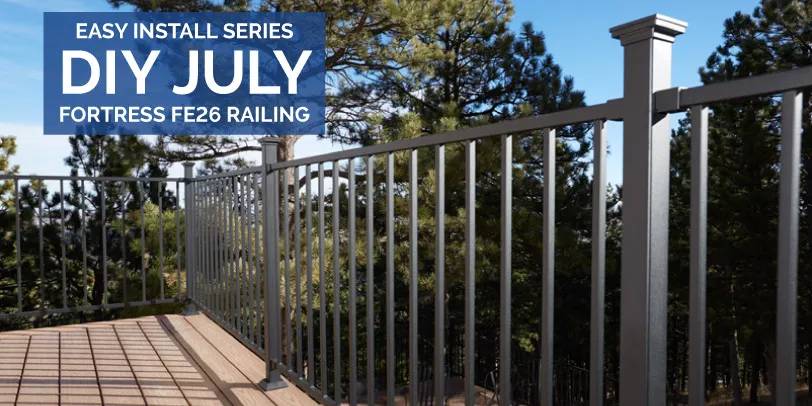 A steel Fortress FE26 Railing glinting in the sun