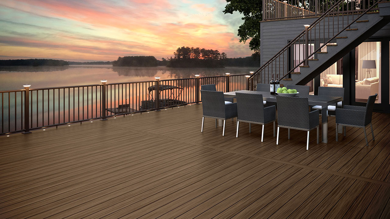 As the sun sets and temperatures change, Deckorators mineral-based composite decking stays stable and strong