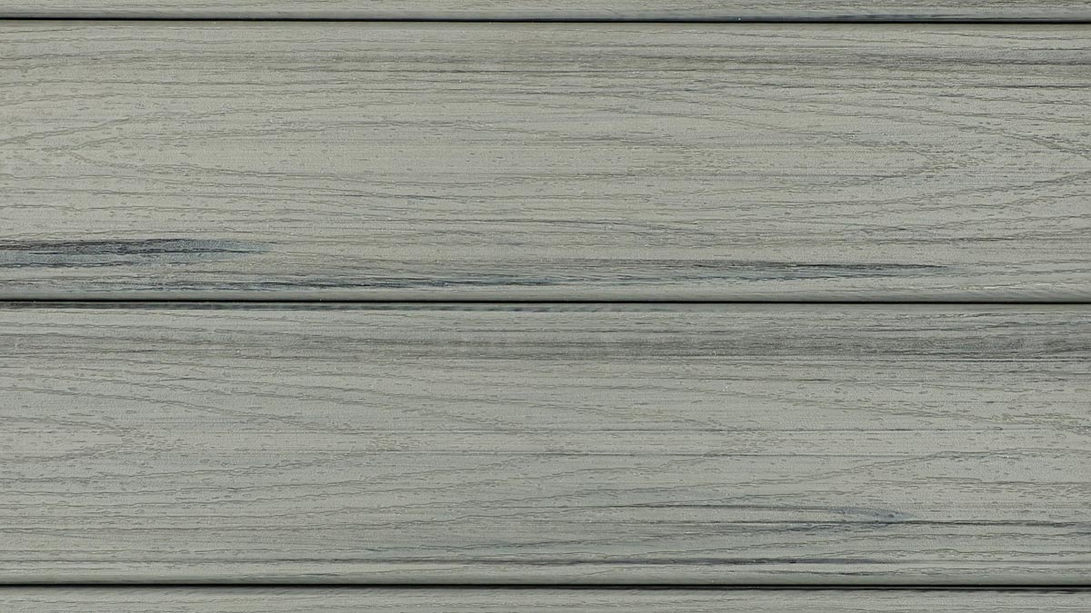 A close-up of Trex's Island Mist decking color